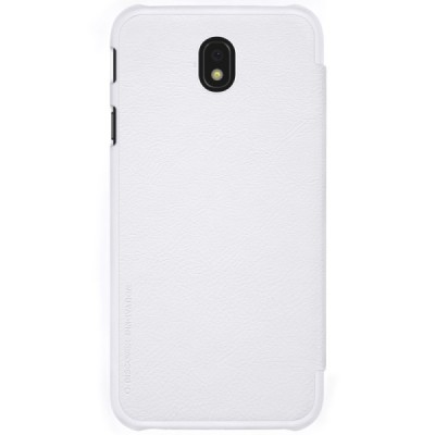 Prabangus „Nillkin“ Qin serijos baltas odinis atverčiamas Samsung Galaxy J7 2017 (J730) dėklas / Priedai.lt