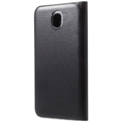 Samsung Galaxy J3 2017 (J330) melns atvēramais Flip Wallet ādas maciņš - maks / Vacins.lv