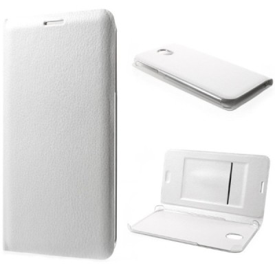 Samsung Galaxy J3 2017 (J330) balts atvēramais Flip Wallet ādas maciņš - maks / Vacins.lv
