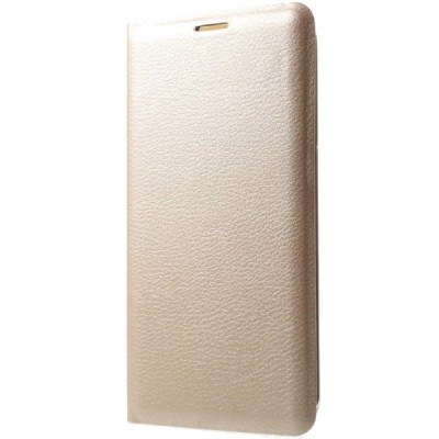 Samsung Galaxy J3 2017 (J330) auksinis odinis atverčiamas Flip Wallet dėklas - piniginė / Priedai.lt