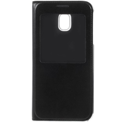 Samsung Galaxy J3 2017 (J330) melns atvēramais View Window maciņš / Vacins.lv
