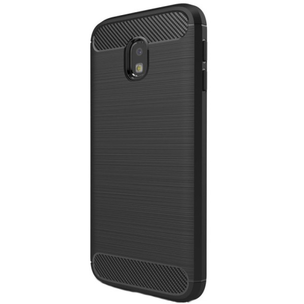 „Carbon“ cieta silikona (TPU) apvalks - melns (Galaxy J3 2017)