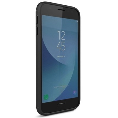 Samsung Galaxy J3 2017 (J330) „Carbon“ cieta silikona (TPU) melns apvalks / vacins.lv