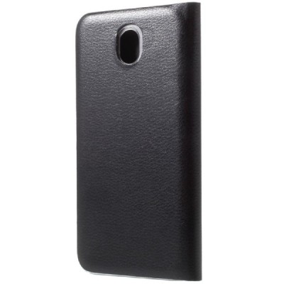 Samsung Galaxy J7 2017 (J730) melns atvēramais Flip Wallet ādas maciņš - maks / Vacins.lv