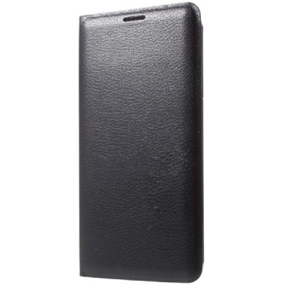 Samsung Galaxy J7 2017 (J730) melns atvēramais Flip Wallet ādas maciņš - maks / Vacins.lv