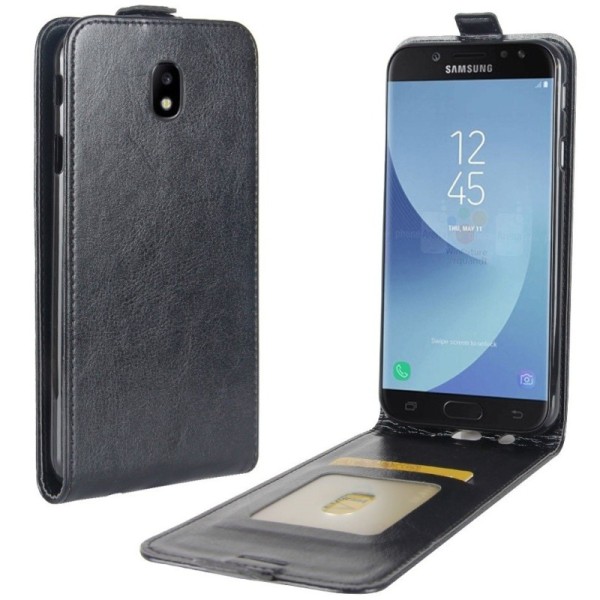 Klasikinis atverčiamas dėklas - juodas (Galaxy J7 2017)