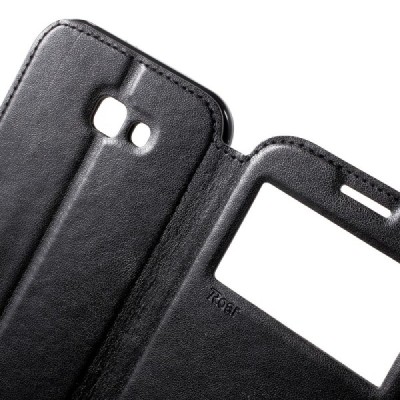 Roar Noble atverčiamas Samsung Galaxy A7 2017 (A720) juodas odinis dėklas / Priedai.lt