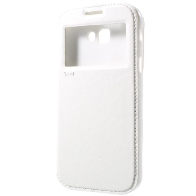 Samsung Galaxy A7 2017 (A720) Roar Noble ādas atvēramais balts futrālis / Vacins.lv