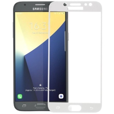Samsung Galaxy J7 2017 (J730) Calans Tempered Glass balts ekrāna aizsargstikls / Vacins.lv