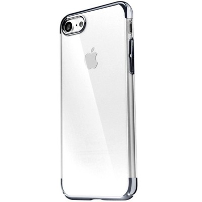 Apple iPhone 7 (iPhone 8) Baseus Glitter plastikinis skaidrus permatomas juodas dėklas / Priedai.lt