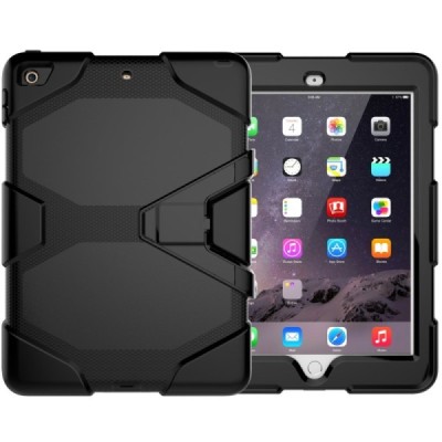 Apple iPad 9.7" 2017 (iPad 9.7" 2018) pastiprinātas aizsardzības melns apvalks / Vacins.lv