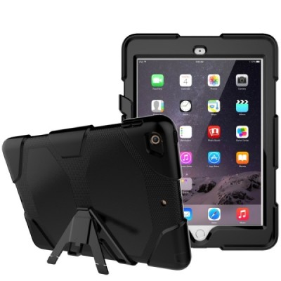 Apple iPad 9.7" 2017 (iPad 9.7" 2018) pastiprinātas aizsardzības melns apvalks / Vacins.lv