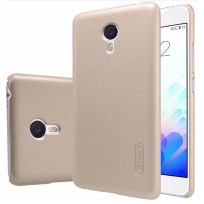 Meizu m3 note Nillkin Frosted Shield auksinis plastikinis dėklas + apsauginė ekrano plėvelė / Priedai.lt