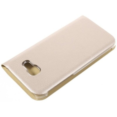 Samsung Galaxy A7 2017 (A720) auksinis odinis atverčiamas Flip Wallet dėklas - piniginė / Priedai.lt