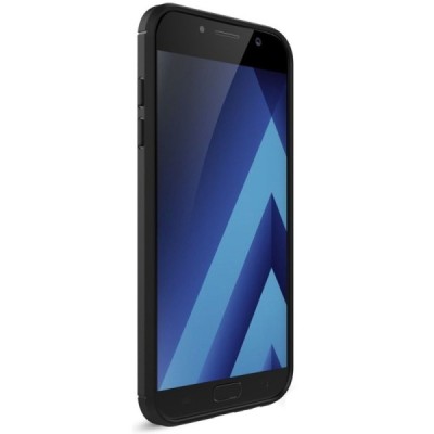 Samsung Galaxy A7 2017 (A720) „Carbon“ cieta silikona (TPU) melns apvalks / vacins.lv