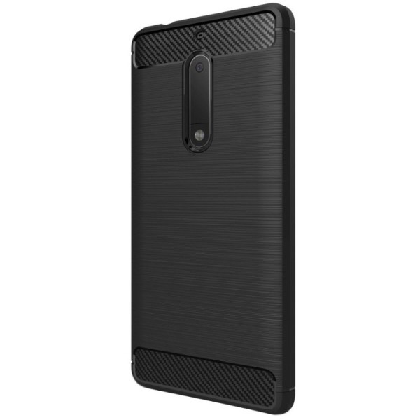 „Carbon“ cieta silikona (TPU) apvalks - melns (Nokia 5)