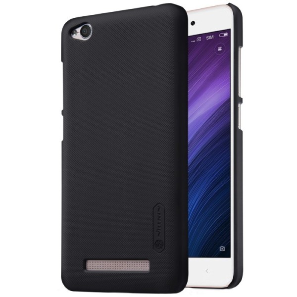 „Nillkin“ Frosted Shield dėklas - juodas + apsauginė ekrano plėvelė (Redmi 4A)