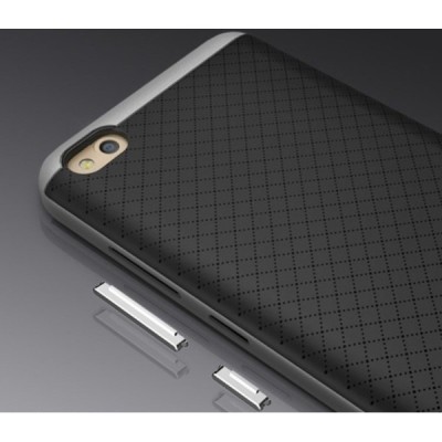 Xiaomi Redmi 4A „IPAKY“ kieto silikono TPU juodas (sidabriniais apvadais) dėklas - nugarėlė / Priedai.lt