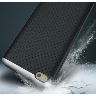 Xiaomi Redmi 4A „IPAKY“ kieto silikono TPU juodas (sidabriniais apvadais) dėklas - nugarėlė / Priedai.lt