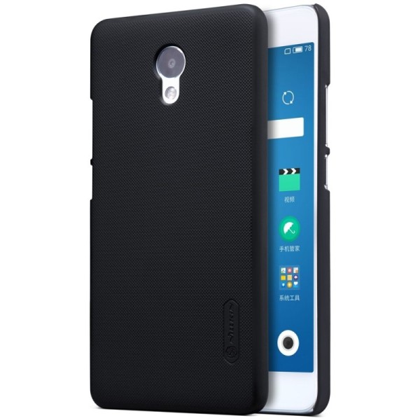 „Nillkin“ Frosted Shield apvalks - melns + ekrāna aizsargplēve (m5 note)