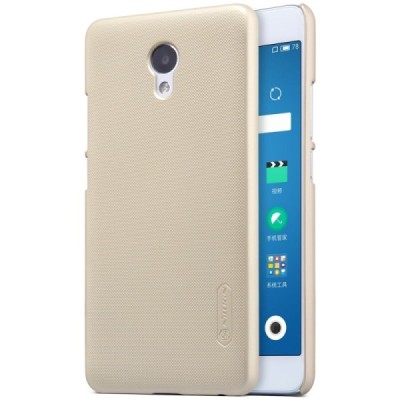 Meizu m5 note Nillkin Frosted Shield auksinis plastikinis dėklas + apsauginė ekrano plėvelė / Priedai.lt