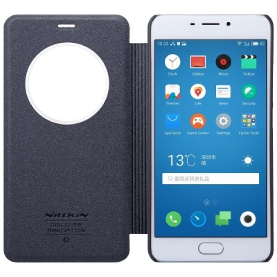 Meizu m5 note pilkas odinis atverčiamas Nillkin Sparkle dėklas / Priedai.lt