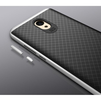 Meizu m5 note „IPAKY“ cieta silikona (TPU) melns apvalks (apmales - sudrabā krāsā) / Vacins.lv