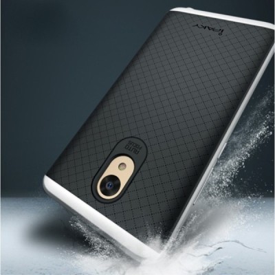 Meizu m5 note „IPAKY“ cieta silikona (TPU) melns apvalks (apmales - sudrabā krāsā) / Vacins.lv
