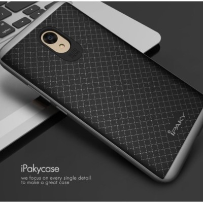 Meizu m5 note „IPAKY“ cieta silikona (TPU) melns apvalks (apmales - pelekā krāsā) / Vacins.lv