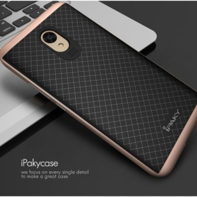 Meizu m5 note „IPAKY“ cieta silikona (TPU) melns apvalks (apmales - rozā krāsā) / Vacins.lv