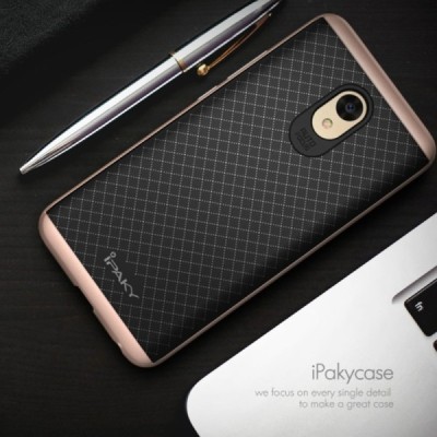 Meizu m5 note „IPAKY“ cieta silikona (TPU) melns apvalks (apmales - rozā krāsā) / Vacins.lv