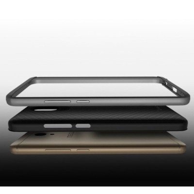 Meizu m5 note „IPAKY“ cieta silikona (TPU) melns apvalks (apmales - zeltā krāsā) / Vacins.lv
