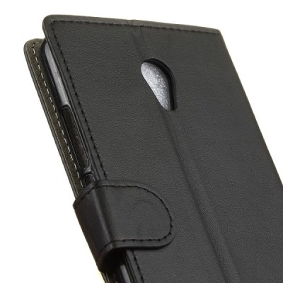 Meizu m5 note atverčiamas juodas odinis dėklas - piniginė / Priedai.lt