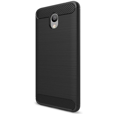 Meizu m5 note „Carbon“ cieta silikona (TPU) melns apvalks / vacins.lv