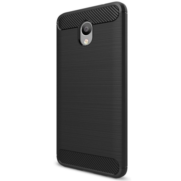 „Carbon“ kieto silikono (TPU) dėklas - juodas (m5 note)