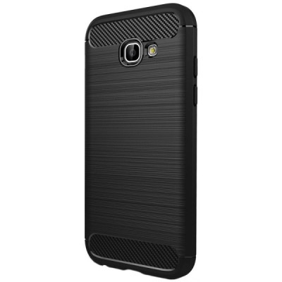 Samsung Galaxy A5 2017 (A520) „Carbon“ cieta silikona (TPU) melns apvalks / vacins.lv