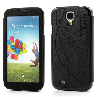 „Fimor“ Samsung Galaxy S4 melns ādas atvērams futrālis / Vacins.lv