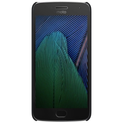 Motorola Moto G5 Plus (Gen 5 XT1684) Nillkin Frosted Shield juodas plastikinis dėklas + apsauginė ekrano plėvelė / Priedai.lt