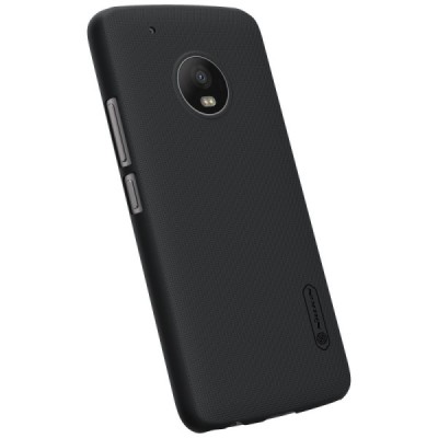 Motorola Moto G5 Plus (Gen 5 XT1684) Nillkin Frosted Shield juodas plastikinis dėklas + apsauginė ekrano plėvelė / Priedai.lt
