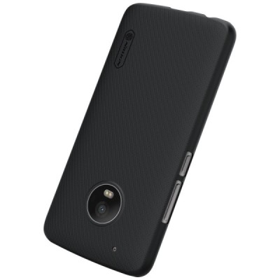 Motorola Moto G5 Plus (Gen 5 XT1684) Nillkin Frosted Shield juodas plastikinis dėklas + apsauginė ekrano plėvelė / Priedai.lt