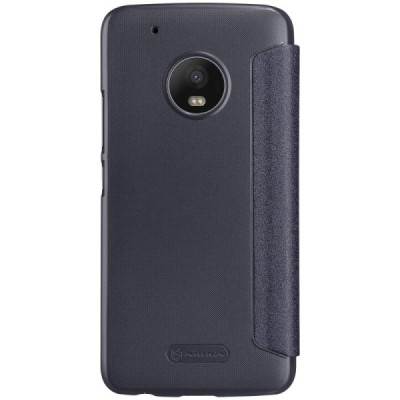 Motorola Moto G5 Plus (Gen 5 XT1684) pilkas odinis atverčiamas Nillkin Sparkle dėklas / Priedai.lt