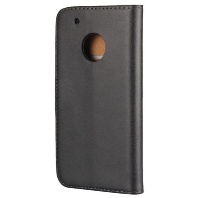 Motorola Moto G5 Plus (XT1684) atvēramais ādas melns Casual maciņš (maks) / Vacins.lv