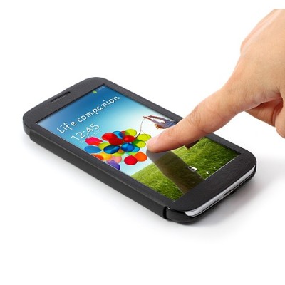 „Fimor“ atverčiamas juodas Samsung Galaxy S4 dėklas - dangtelis / Priedai.lt