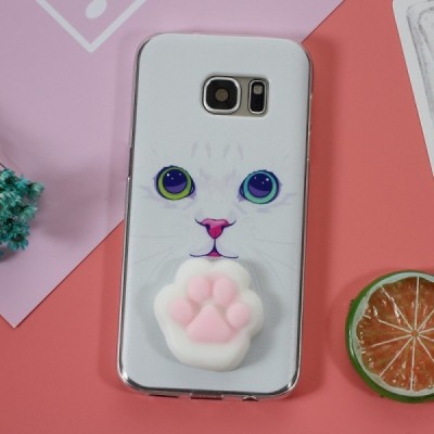 Samsung Galaxy S7 (G930) „Squezy“ Pėdutė cieta silikona (TPU) balts apvalks / Vacins.lv