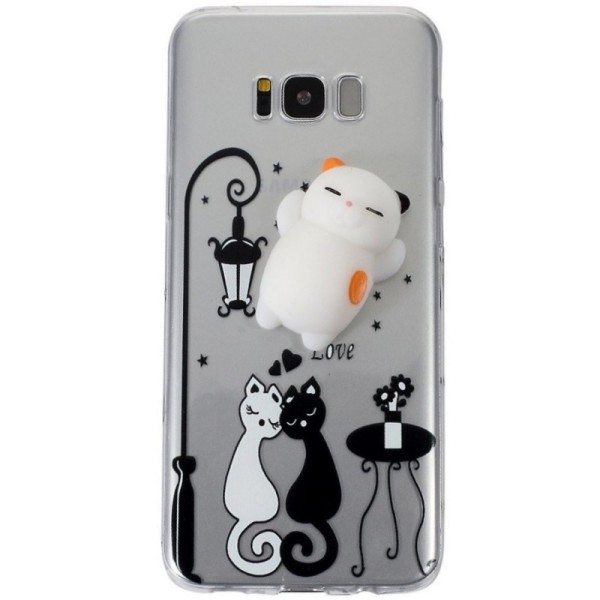 „Squezy“ Cat kieto silikono (TPU) dėklas - skaidrus (Galaxy S8)