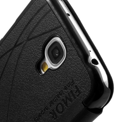 „Fimor“ atverčiamas juodas Samsung Galaxy S4 dėklas - dangtelis / Priedai.lt