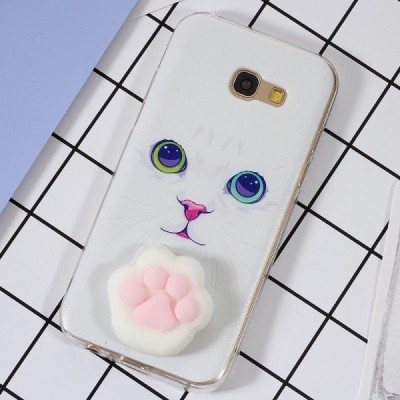 Samsung Galaxy A5 2017 (A520) „Squezy“ Pėdutė cieta silikona (TPU) balts apvalks / Vacins.lv