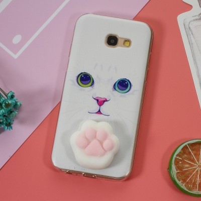Samsung Galaxy A5 2017 (A520) „Squezy“ Pėdutė cieta silikona (TPU) balts apvalks / Vacins.lv