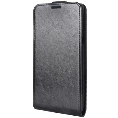 Samsung Galaxy Note 8 (N950F) klasikinis vertikaliai atverčiamas juodas odinis dėklas / Priedai.lt