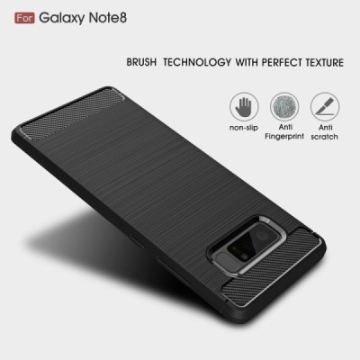 Samsung Galaxy Note 8 (N950F) „Carbon“ kieto silikono TPU juodas dėklas - nugarėlė / Priedai.lt